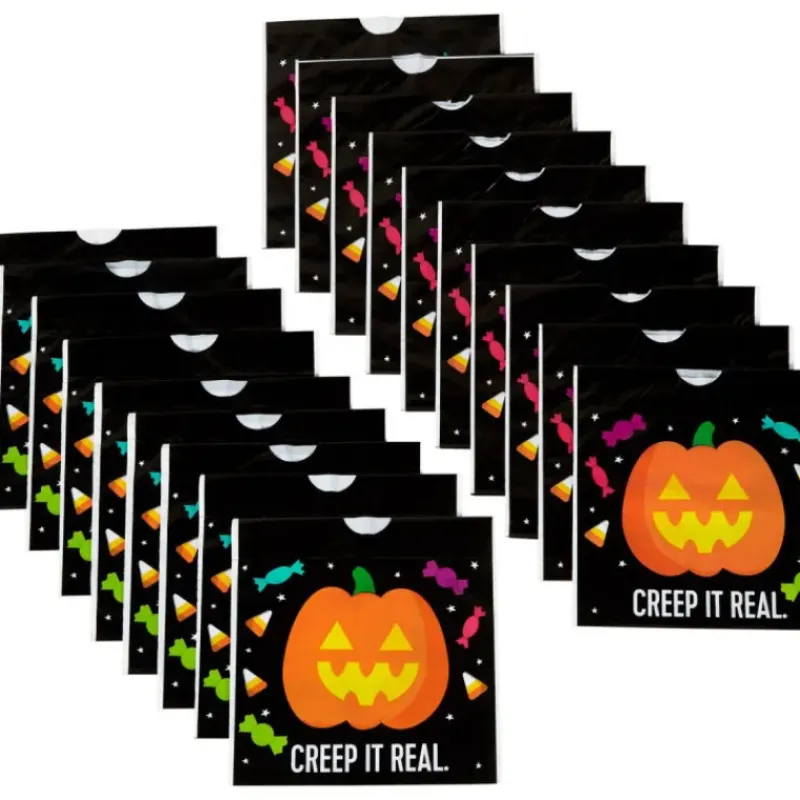 Emballage Alimentaire*WILTON FIN DE SERIE Sachet Bonbon Citrouille 15 x 15 cm (x18)