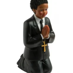 Décoration Gâteau*CUISINEADDICT FIN DE SERIE Sujet Communion Garçon Métisse 11 cm