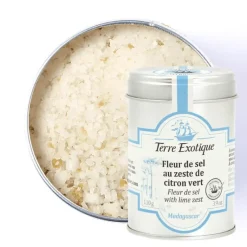 Sel*TERRE EXOTIQUE Fleur de Sel au Zeste de Citron Vert 110 g