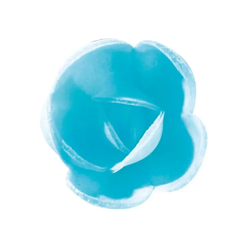 Décoration Comestible*FLORENSUC Fleurs de rose bleue x6, grandes feuilles x12 - en Azyme