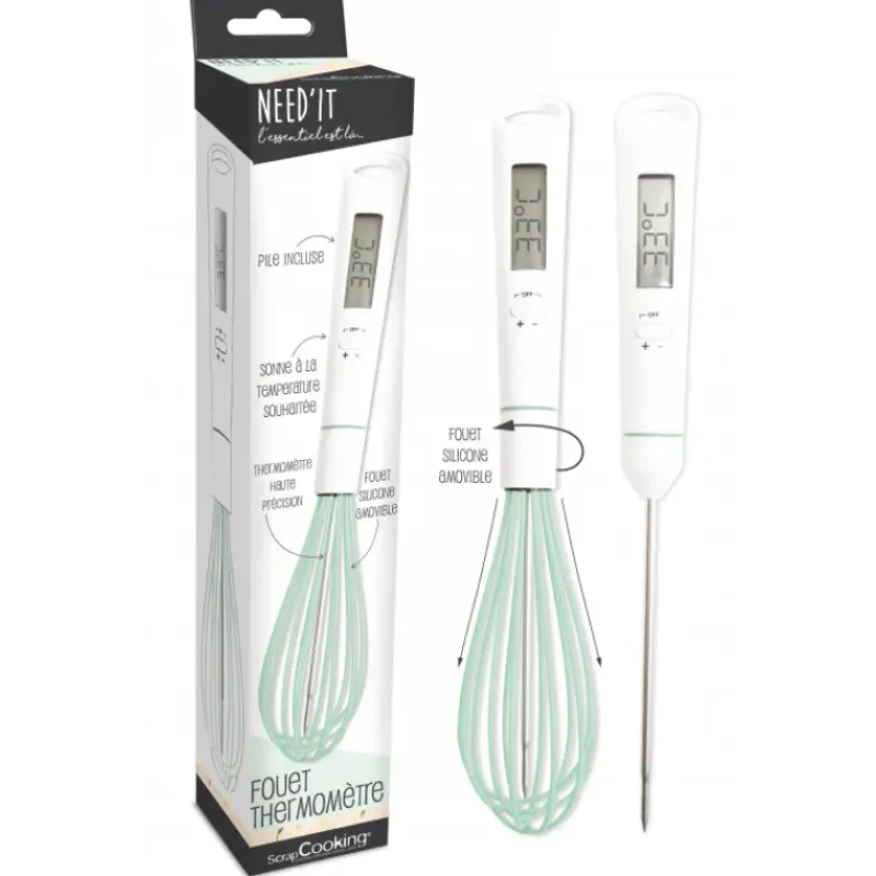 Thermomètre De Cuisine|Fouets De Cuisine*SCRAPCOOKING Fouet Thermomètre de Cuisine Amovible 27 cm Need'It