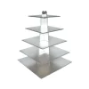 Présentoirs Pour Gâteaux*GATODECO Grand Présentoir Argenté Cupcakes 5 Etages Carrés Gatodéco