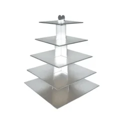Présentoirs Pour Gâteaux*GATODECO Grand Présentoir Argenté Cupcakes 5 Etages Carrés Gatodéco