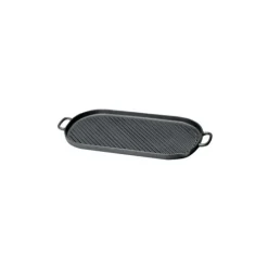 Grills*CHASSEUR Gril en Fonte ovale 44 x 20 cm Noir Mat