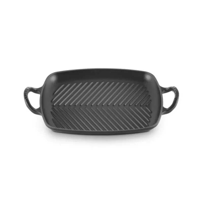 Plat De Cuisson|Grills*LE CREUSET Gril en Fonte Rectangulaire 30 cm Noir Mat