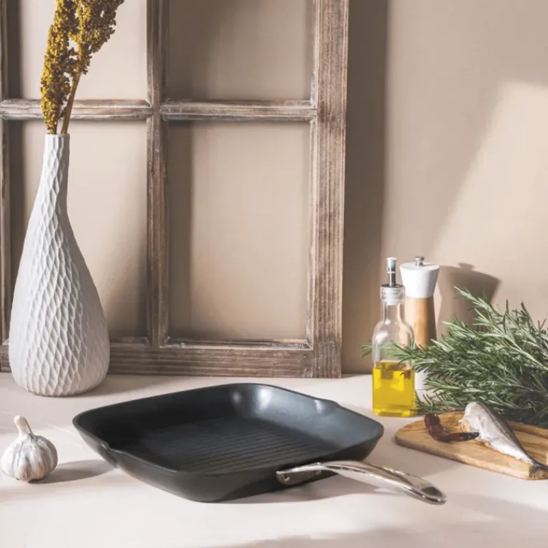 Grills|Poêles*CRISTEL Grill Carré Castel'Pro 28 cm Poignée Fixe Ultralu