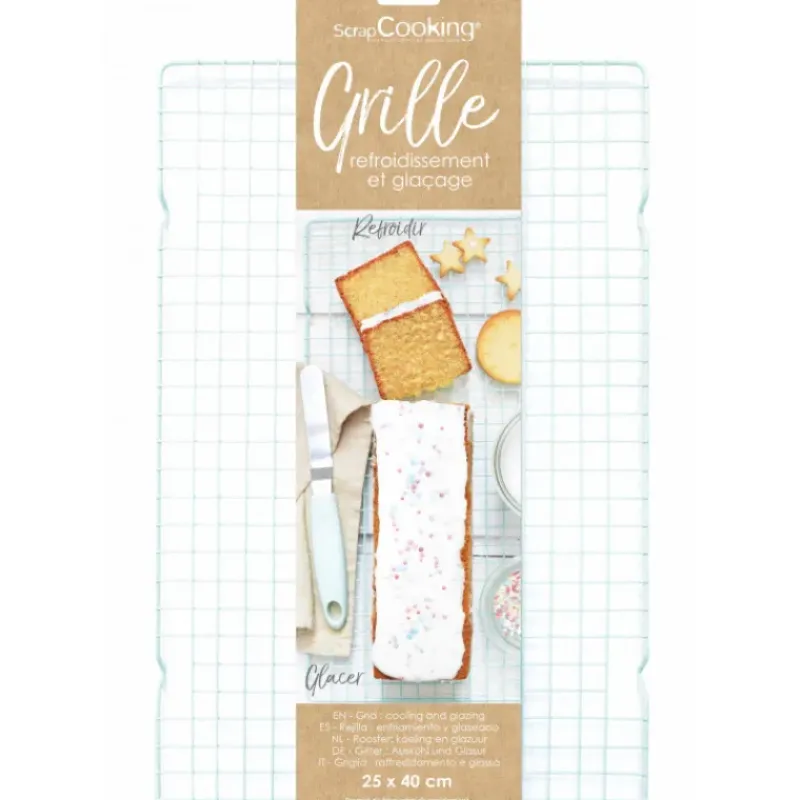 Grille Pâtisserie*SCRAPCOOKING Grille Pâtisserie en Métal 25 x 40 cm