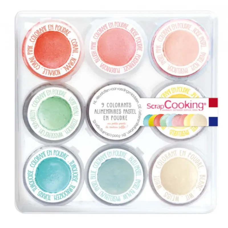 Colorants Alimentaires*SCRAPCOOKING Kit colorant alimentaire pastel en poudre 15.8 g (x9)