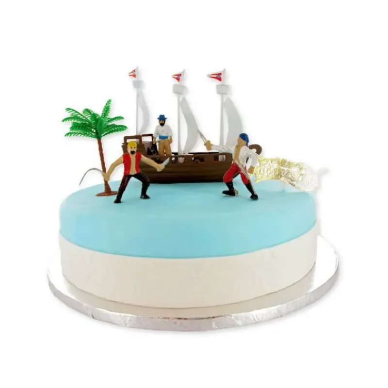Décoration Gâteau*GATODECO Kit Décor Gâteau Bateau Pirates (6 pièces)
