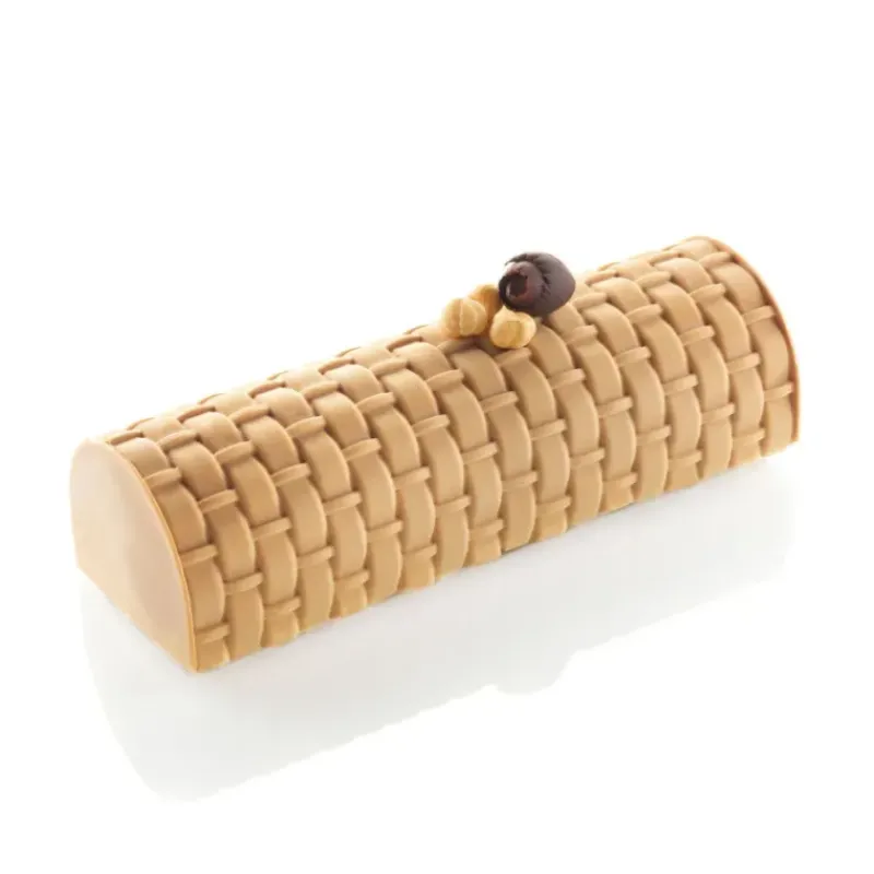 Moule Silicone*SILIKOMART Kit Moule à Bûche et Tapis Décor Tressé Professional