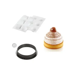 Moule Silicone|Moules À Gâteaux*SILIKOMART Kit Moule Silicone 6 Tartelettes Ø 80mm Mont Blanc Professional