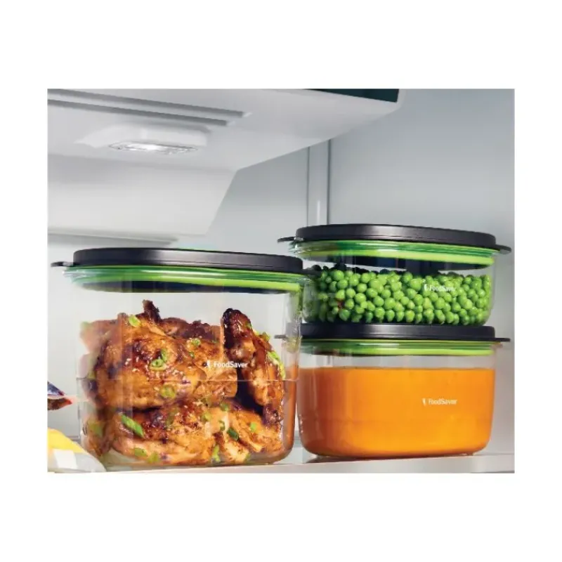 Machine Sous Vide|Conservation*FOODSAVER Lot 3 Boîtes Alimentaires Sous Vide Fraîcheur & Marinade 0.7L + 1.2L + 1.8L