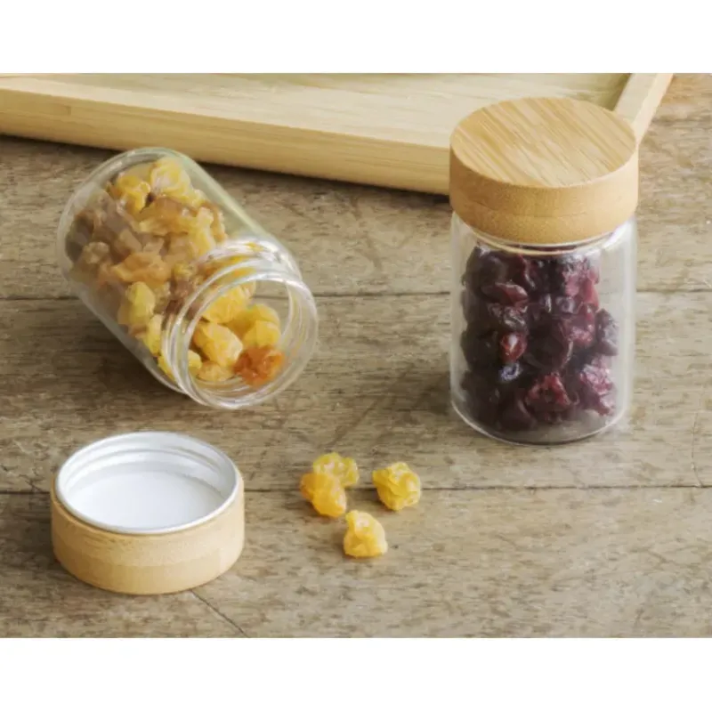 Conservation*PEBBLY Lot 3 Pots en Verre et Bambou 75 ml