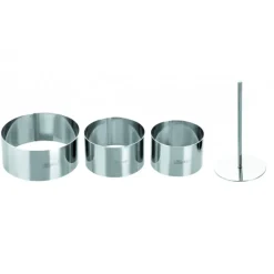 Cercle À Patisserie*IBILI Lot Cercle Inox avec Poussoir Ø 7 / 8 et 10 cm (x3)