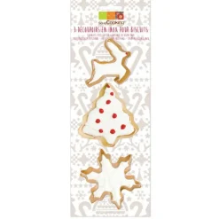 Emporte Pièce - Découpoir Pâtisserie*SCRAPCOOKING Lot Découpoirs Noël Inox Dorés x3