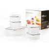 Conservation*LOCK AND LOCK Lot de 5 Boîtes de Conservation Plastique 350 ml - 470 ml - 1 L
