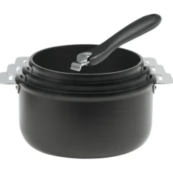 Batterie De Cuisine|Casseroles*CRISTEL Lot de 3 Casseroles Aluminium avec 1 Poignée Noire Cookway Amovible