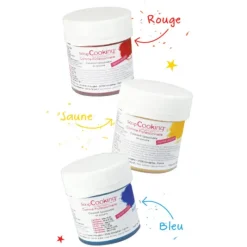 Colorants Alimentaires*SCRAPCOOKING Lot de 3 Colorants Liposolubles en Poudre Rouge / Bleu / Jaune