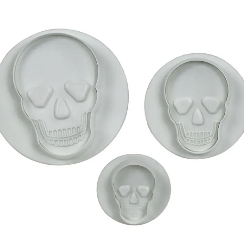 Emporte Pièce - Découpoir Pâtisserie*PME Lot de 3 Emporte-Pièces Crâne avec Poussoir