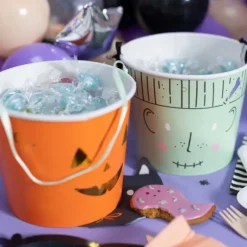 Vaisselle|Emballage Alimentaire*FUNCAKES Lot de Seaux à Friandises Halloween Partydeco (x2)