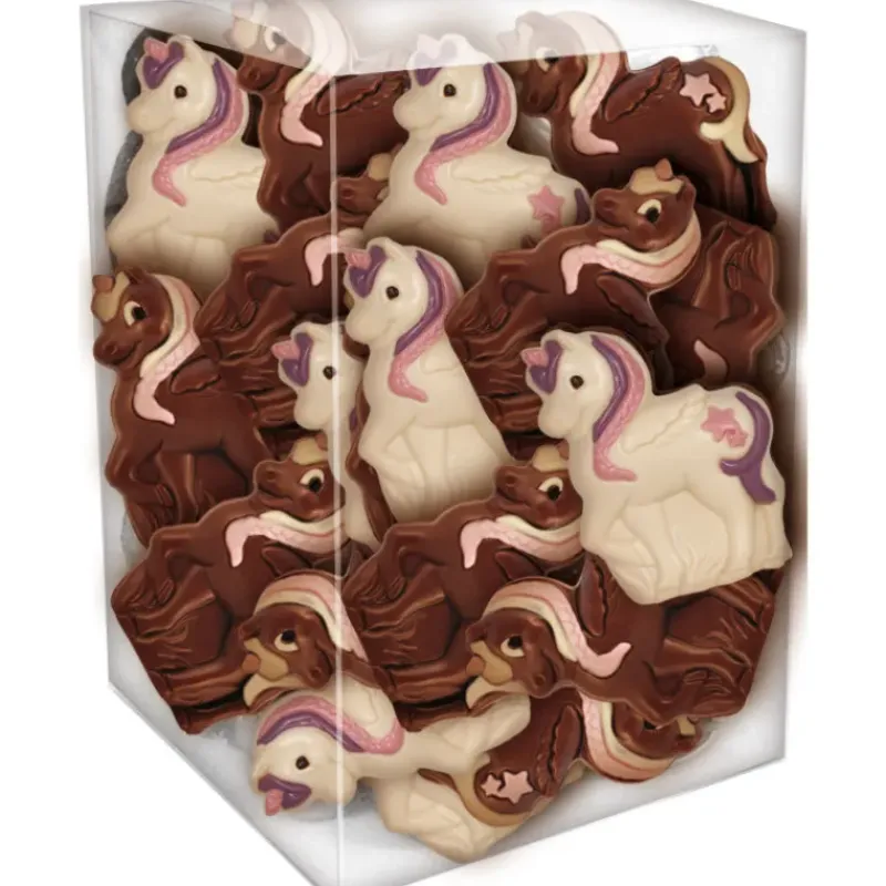 Confiserie*ABTEY Mini Licornes Décorées Chocolat Lait et Blanc 17g x30
