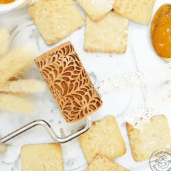 Ustensiles Pâtisserie*SCRAPCOOKING Mini Rouleau à Pâtisserie Empreinte Ondines 7 cm