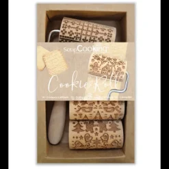 Ustensiles Pâtisserie*SCRAPCOOKING Mini Rouleau à Pâtisserie Empreinte Noël Interchangeable 7 cm (x3)