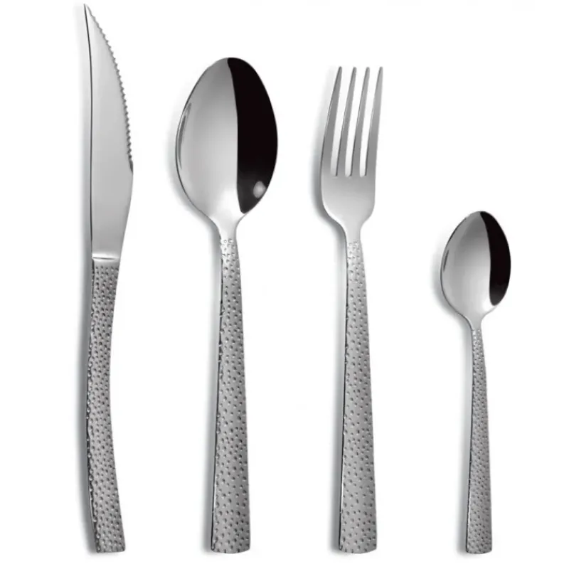 Couverts*COMAS Ménagère 24 pièces Cheese (martelé) Inox 18% 3 mm