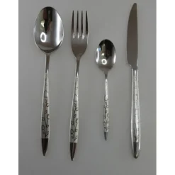 Couverts*LEBRUN Ménagère 24 pièces Fleur Inox 3 mm