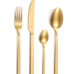 Couverts*AMEFA Ménagère 16 pièces SQUARE Doré Inox 2.8 mm
