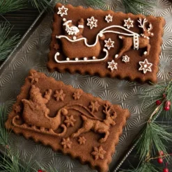 Moule Anti-adhésif|Moules À Gâteaux*NORDIC WARE Moule à Cake Traineau du Père-Noël Silver