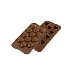 Moules À Chocolat|Moule Silicone*EASY CHOC Moule à Chocolat 12 Cœurs Bombés - Silicone Spécial Chocolat