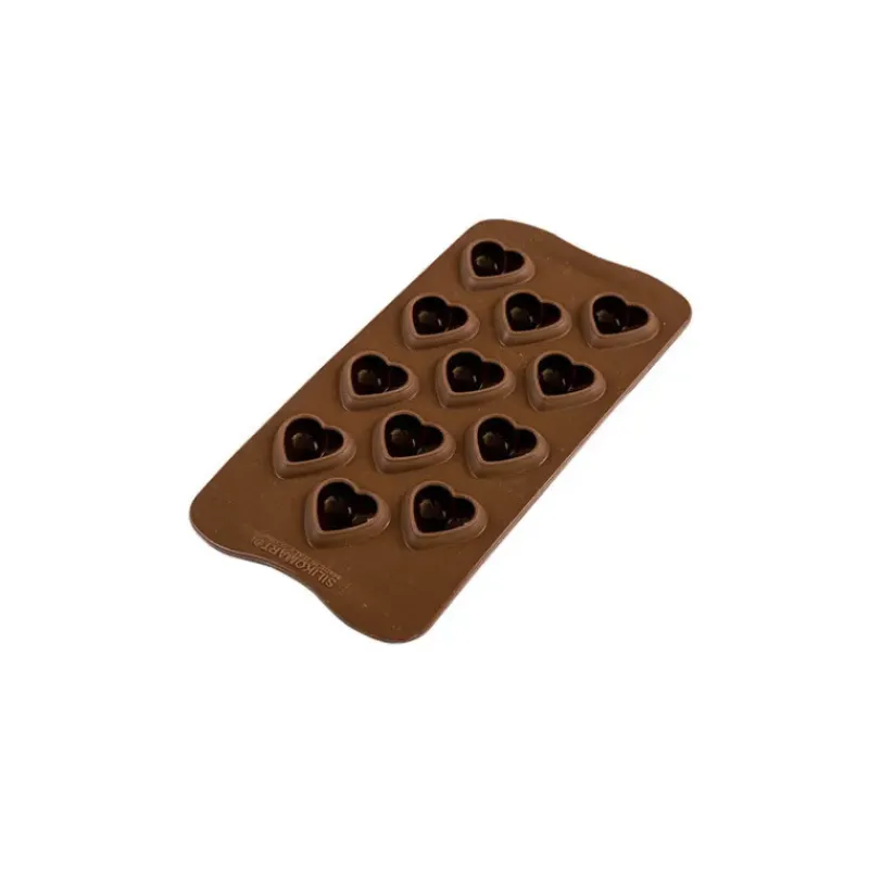 Moules À Chocolat|Moule Silicone*EASY CHOC Moule à Chocolat 12 Cœurs Bombés - Silicone Spécial Chocolat