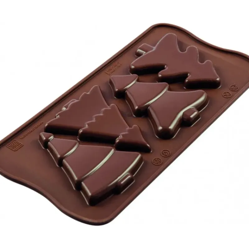 Moules À Chocolat|Moule Silicone*SILIKOMART Moule à Chocolat 4 Sapins Easy Choc - Silicone Spécial Chocolat
