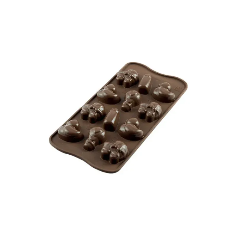 Moules À Chocolat|Moule Silicone*EASY CHOC Moule à Chocolat 12 Sujets Bébé - Silicone Spécial Chocolat