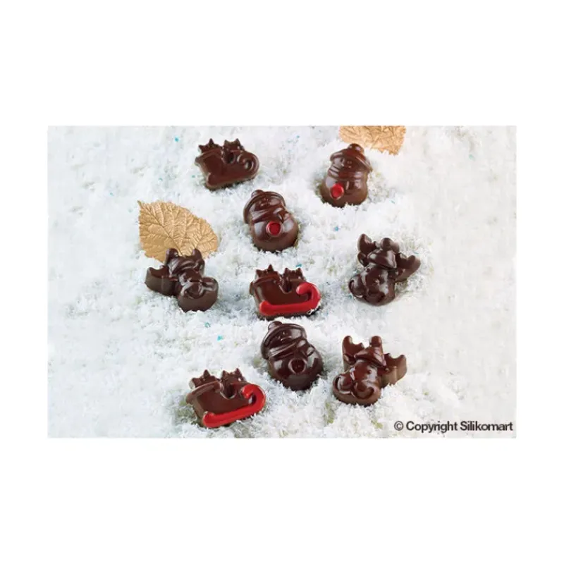 Moules À Chocolat|Moule Silicone*SILIKOMART Moule à Chocolat 15 Sujets Noël Easy Choc - Silicone Spécial Chocolat