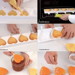 Moule Silicone*SILIKOMART Moule à glace silicone Coeur 8 empreintes avec bâtonnets