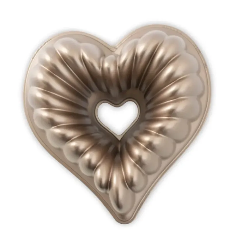 Moule Anti-adhésif|Moules À Gâteaux*NORDIC WARE Moule à Gâteau Bundt Cœur Élégant Toffee