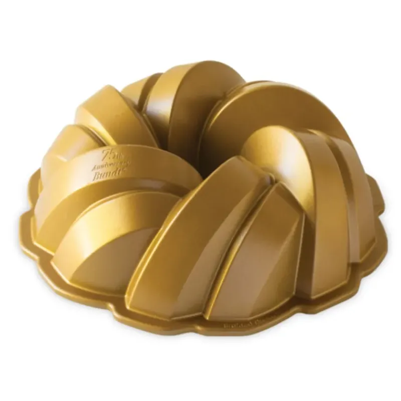 Moule Anti-adhésif|Moules À Gâteaux*NORDIC WARE Moule à Gâteau Bundt Torsadé Gold