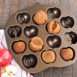 Moule Anti-adhésif|Moules À Gâteaux*NORDIC WARE Moule à Gâteaux Pommes (x14) Bronze