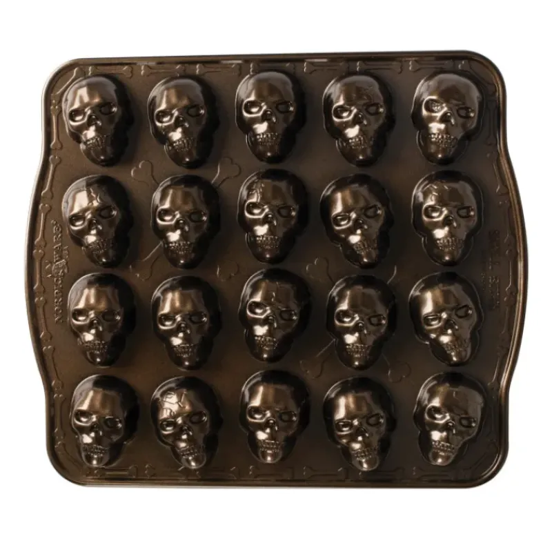 Moule Anti-adhésif|Moules À Gâteaux*NORDIC WARE Moule à Gâteaux Têtes de Mort (x20) Bronze