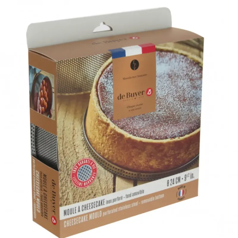 Moules À Gâteaux*DE BUYER Moule à Manqué Rond Inox Perforé Amovible Ø 24 cm x H 6,5 cm