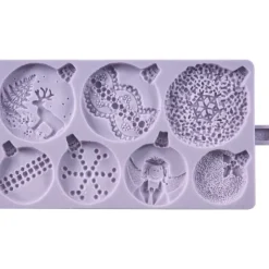 Moule Silicone*KAREN DAVIES Moule en Silicone 7 Boules de Noël