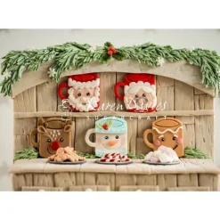 Moule Silicone*KAREN DAVIES Moule en Silicone 5 Tasses Festives de Noël