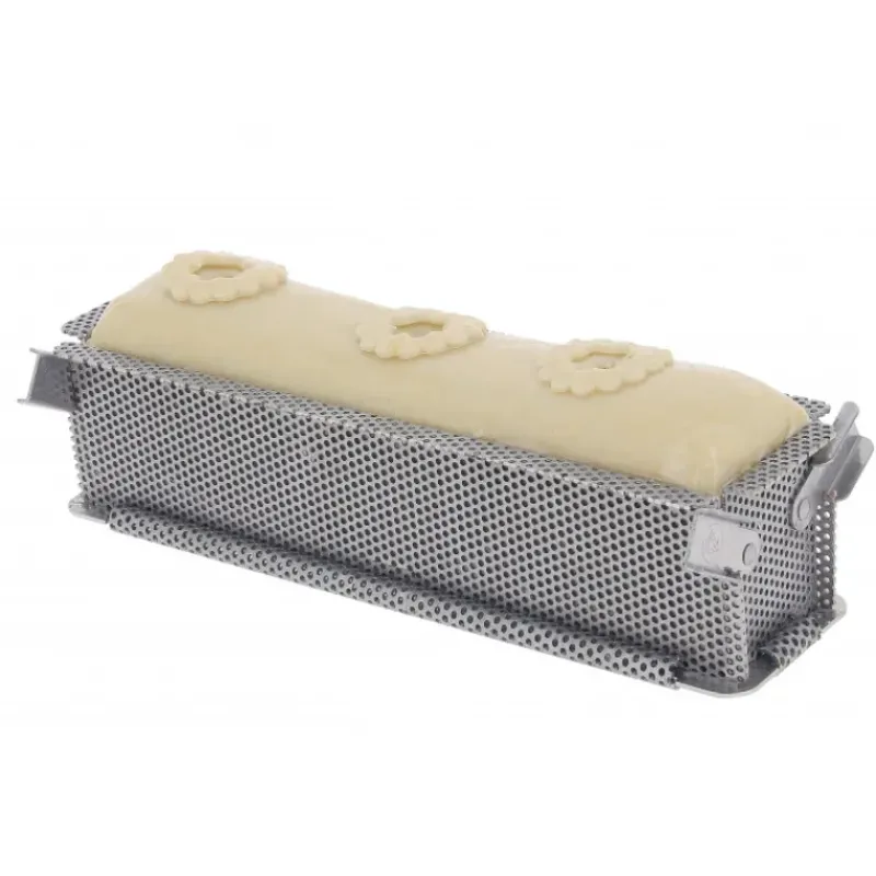 Moules À Gâteaux*DE BUYER Moule Pâté en Croûte Inox Perforé Pliable 24 x 5 cm x H 6 cm