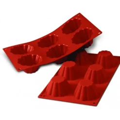 Moule Silicone*SILIKOMART Moule Silicone 6 Brioches Cannelées 7,9 cm x H 3,7 cm