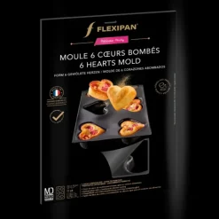Moule Anti-adhésif|Moule Silicone*FLEXIPAN DEMARLE Moule Silicone 6 Cœurs Bombés 7,5 x 6,5 cm