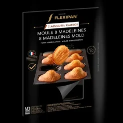 Moule Silicone|Moule Anti-adhésif*FLEXIPAN DEMARLE Moule Silicone 8 Madeleines 8 x 4,5 cm
