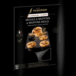 Moule Anti-adhésif|Moule Silicone*FLEXIPAN DEMARLE Moule Silicone 6 Muffins Ø 7 cm