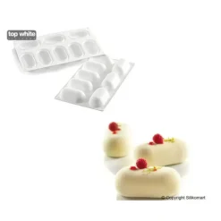 Moule Silicone*SILIKOMART Moule Silicone 8 Ovales Bombés 8,2 x 4,3 cm 81ml Professional